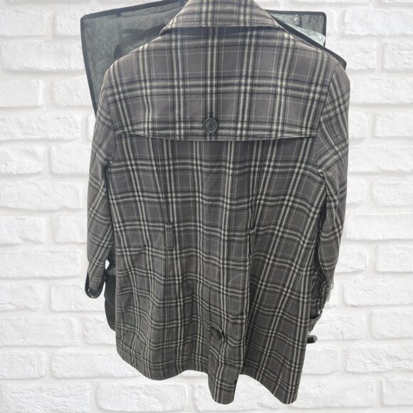 Jacob Women’s Double Breasted Coat – Grey & Black  Mid-Length Jacket (Medium) - Picture 5 of 6